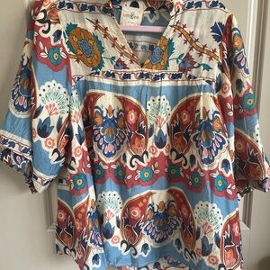 Umgee Multicolor Bohemian Blouse